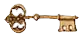 A picture of an old key that is in the shape of a cross.